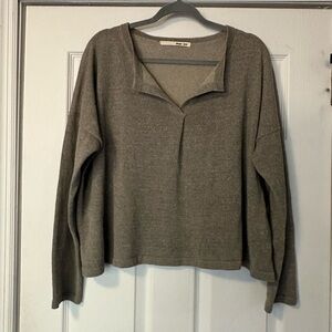 Evam Eva Linen / Silk Plaiting Front Pullover Beige